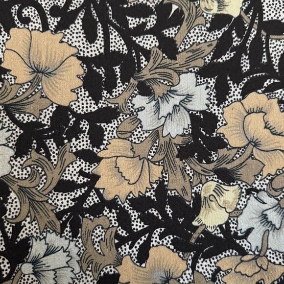 Rare 70s Vintage Brown, Black & Gray Floral Long Sleeve Button Down Top Size M - Picture 7 of 14